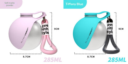 Pink and blue Pawsport dog water bottles with fold-out bowls, 285ml each