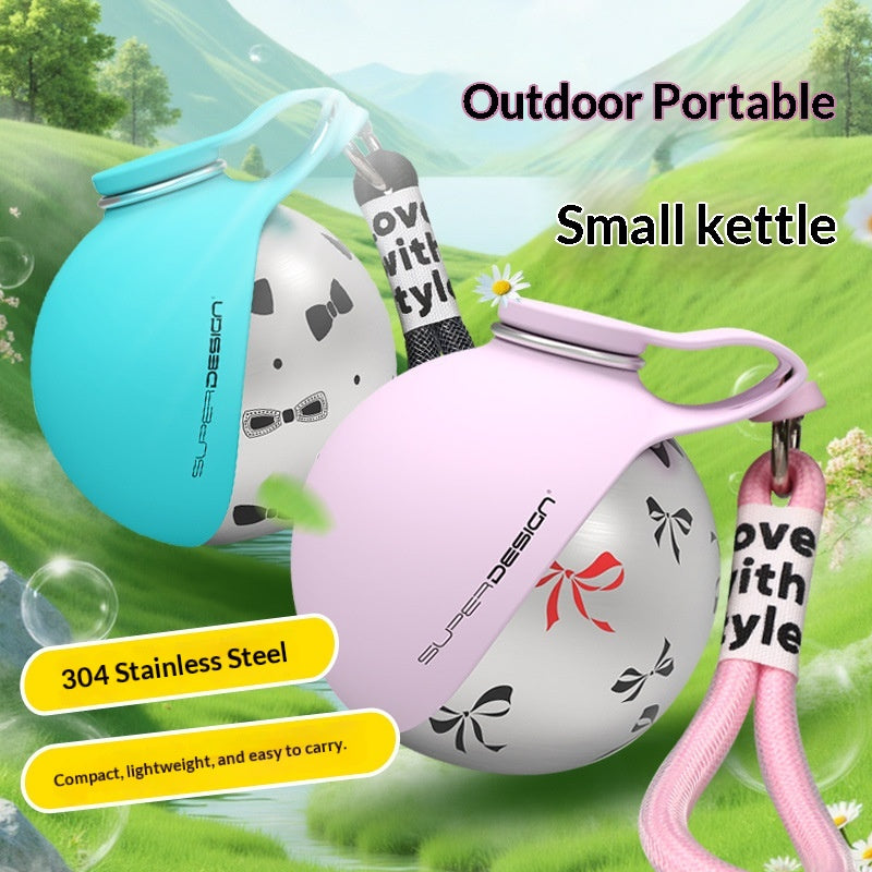 Blue and pink Pawsport portable dog water bottles outdoors, compact and lightweight